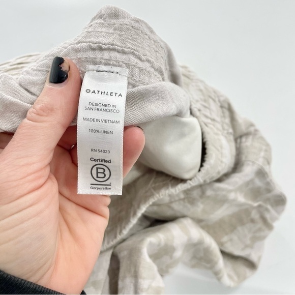 Athleta Cabo Tide 100% Linen Neutral Camo Jogger Minimalist Athleisure 0 - Picture 13 of 13